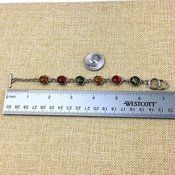 New Simulated Amber Toggle Bracelet 6 1/2 & 7 - Picture 3 of 8